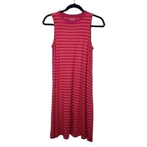 Time and Tru Pink Orange Stripe Sleeveless Tank Dress Small